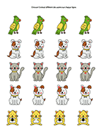 Exercice à imprimer, l'animal différent