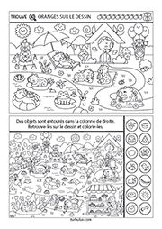 Fiche de jeux à imprimer, cherche et trouve, maternelle GS, CP