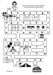 Exercice à imprimer, relier les lettres de l'alphabet, maternelle, CP