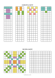 Fiche de jeux à imprimer, reproduire des motifs, maternelle MS