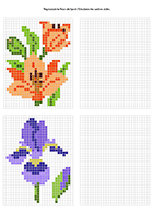 Fiche à imprimer ; reproduire des dessins sur quadrillage