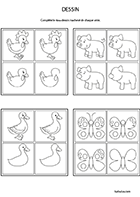 Dessins d'animaux à compléter Dessin, les animaux, maternelle, grande section