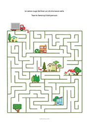 Labyrinthe gratuit à imprimer, le livreur