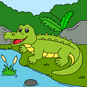 Coloriage en ligne, le crocodile
