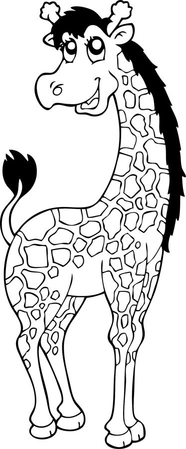 Coloriage à imprimer ; une girafe