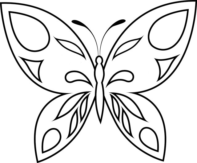 Coloriage à imprimer ; un papillon