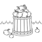 Coloriage : la récolte des pommes