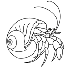 Coloriage à imprimer : un bernard l'hermite