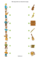 Fiche à imprimer ; les instruments de musique