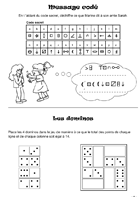 Fiche 1 ; message codé, dominos Fiche de jeux ; message codé, dominos
