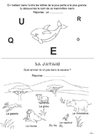 Fiche 11 ; la savane Fiche de jeux à imprimer; la savane