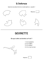 Fiche 5 ; jeu de l'intrus, devinette Fiche de jeux ; jeu de l'intrus ; devinette