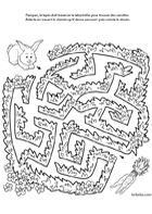Jeu de labyrinthe à imprimer, le lapin et les carottes