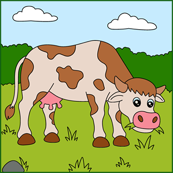 Dessin modèle,  une vache