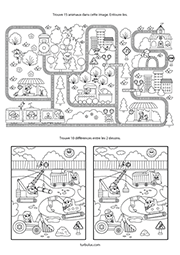 Cherche et trouve, jeu à imprimer, maternelle MS, GS, CP