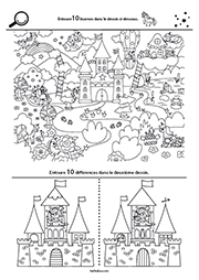 Les licornes, fiche de jeux à imprimer, maternelle MS et GS